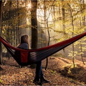 Avalanche Green and Red Nylon Hammock